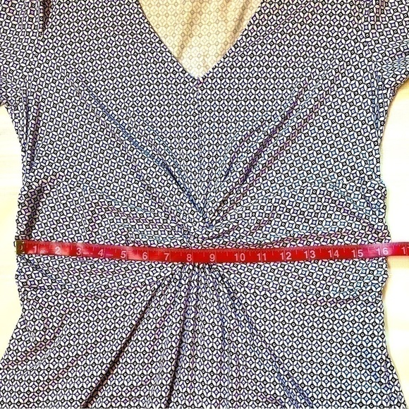 Lands’ End‎ Petite Cotton Modal 3/4 Sleeve Fit and Flare V-Neck Dress  Sz MP EUC - Picture 6 of 12